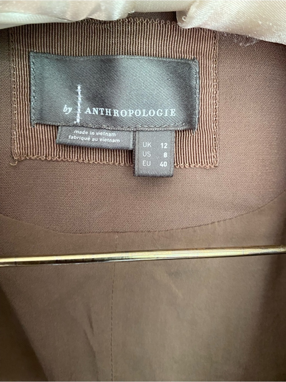 ANTHROPOLOGIE TAUPE TIE WAIST OPEN BACK BLAZER DRESS 8 - Picture 6 of 12
